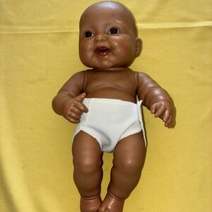 Berenguer 13 1/2" Full Vinyl Smiling African American Baby Doll Brown Eyes